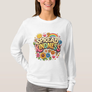 Sprid vänlighet – Söt blommig regnbåge T Shirt
