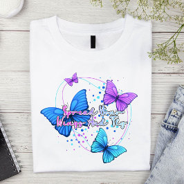 Sprid vingar och flyga fjäril t shirt