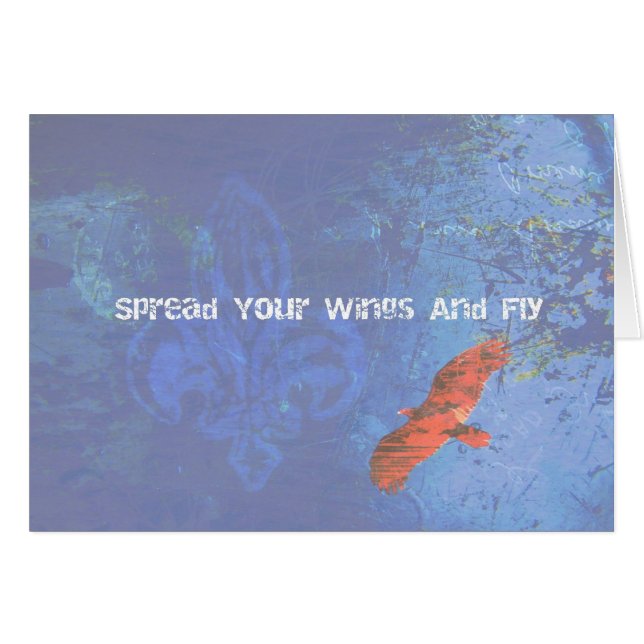 Sprid Vingar och flyga Hälsningskort (Framsidan Horizontal)