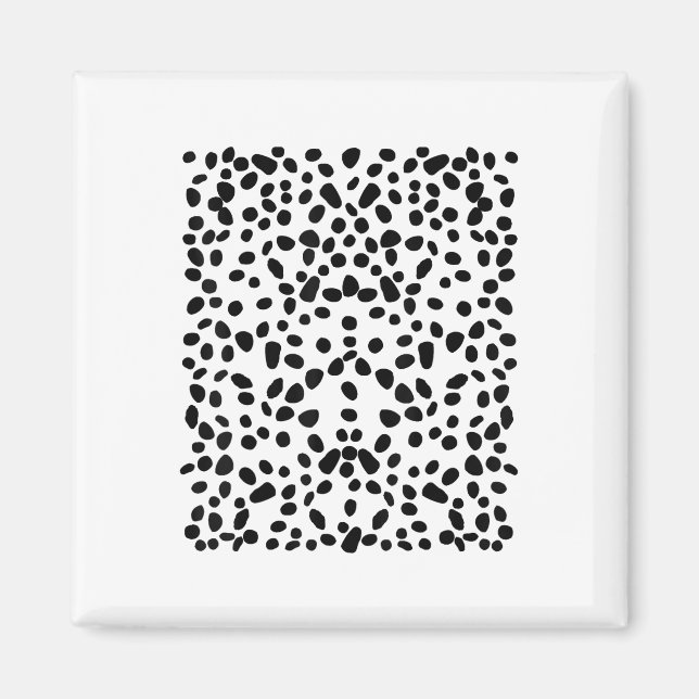 Sprid vit med svart Polka dots Dalmatian _1 Magnet (Framsidan)