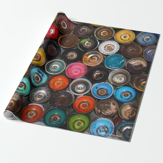 Sprida färgburkar, graffiti art. presentpapper (Utrullad)