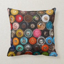 Sprida färgburkar, graffiti. kudde