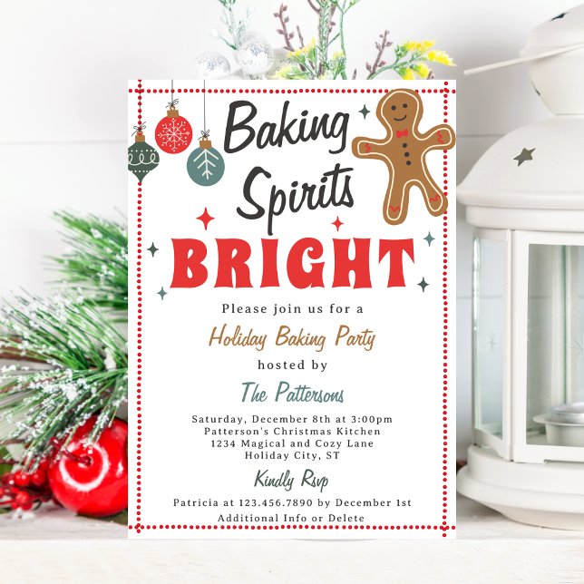 Sprida fläckar Bright Jul Cookie-dekoration Inbjudningar (Skapare uppladdad)