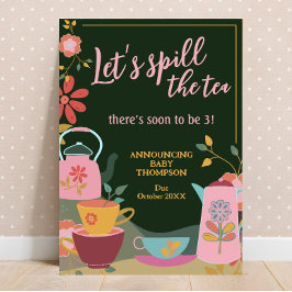 Sprida Graviden Tea Cute Baby i ett meddelande Inbjudningar