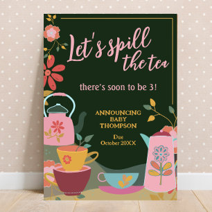 Sprida Graviden Tea Cute Baby i ett meddelande Inbjudningar