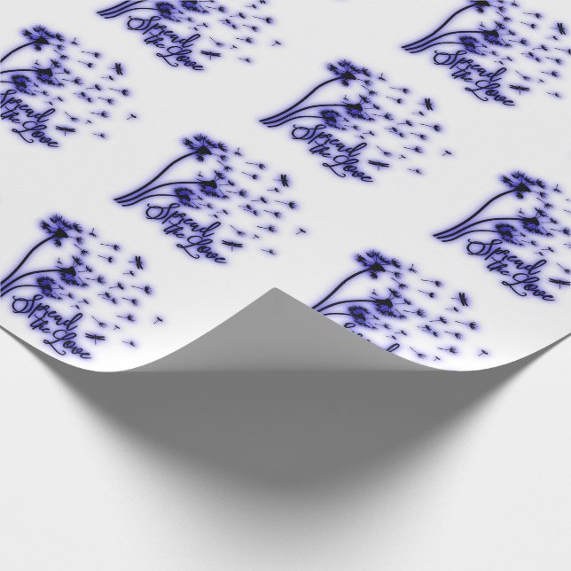 Sprida Kärlek Dandelion och Dragonflies Presentpapper (Hörn)