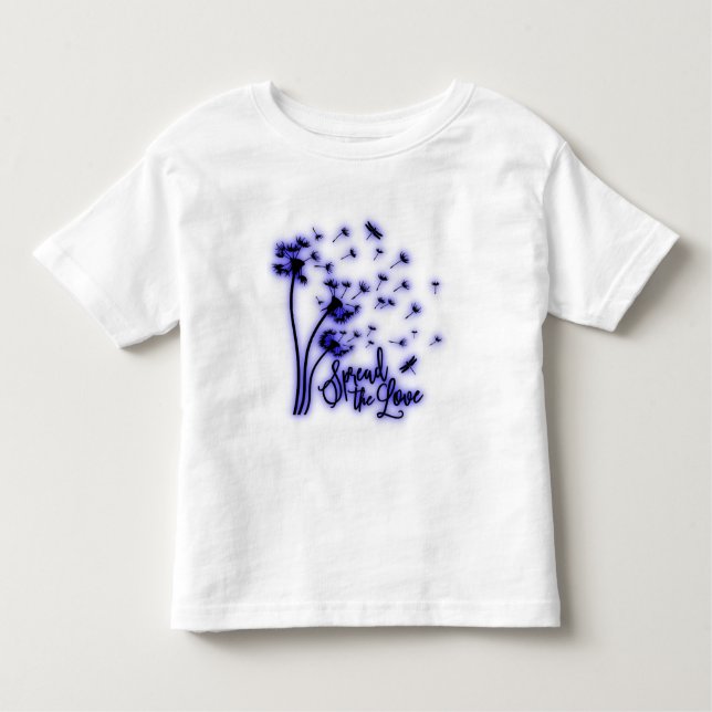 Sprida Kärlek Dandelion och Dragonflies T Shirt (Framsida)