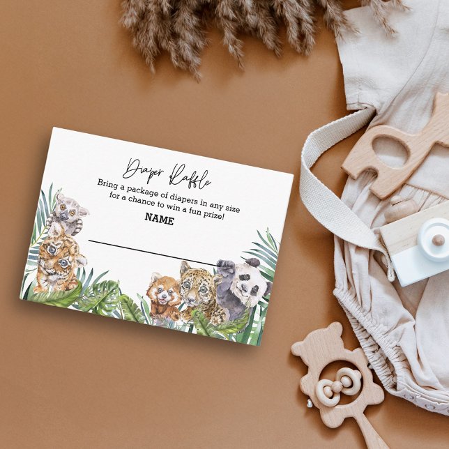 Sprida Raffle Baby Shower Jungle Animals Tilläggskort (Skapare uppladdad)