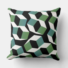 Sprida sexhörningar och ofärgade gröntar på svart kudde