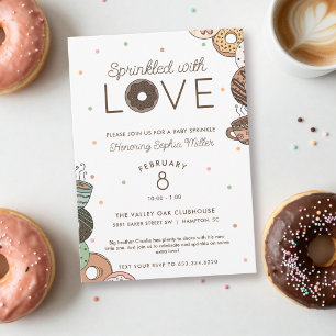 Spridd med kärlek chokladmuffin baby sprinkle inbjudningar