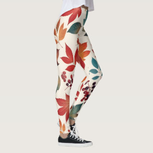 Spridda blad och bär leggings