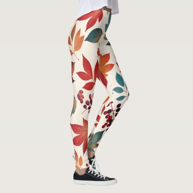 Spridda blad och bär leggings (Höger)