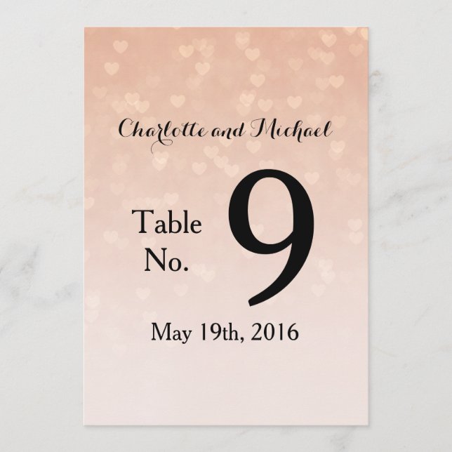 Spridda hjärtan dammig rosa ombré inbjudningar (Framsida)