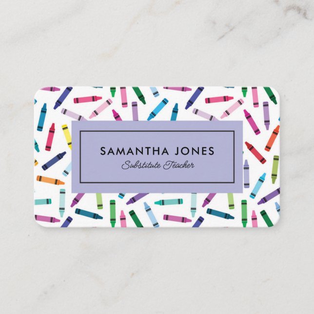 Spridda kritor vikarie kontaktinformation visitkort (Framsida)