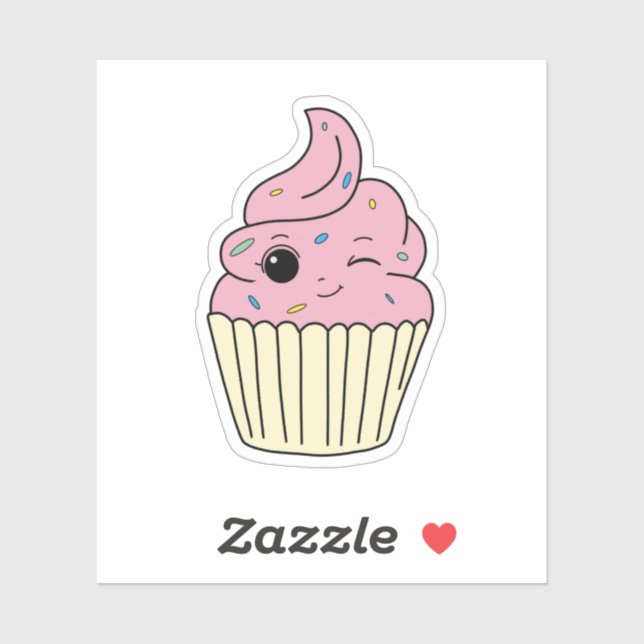 Spridda Rosa Cupcake Klistermärken (Ark)