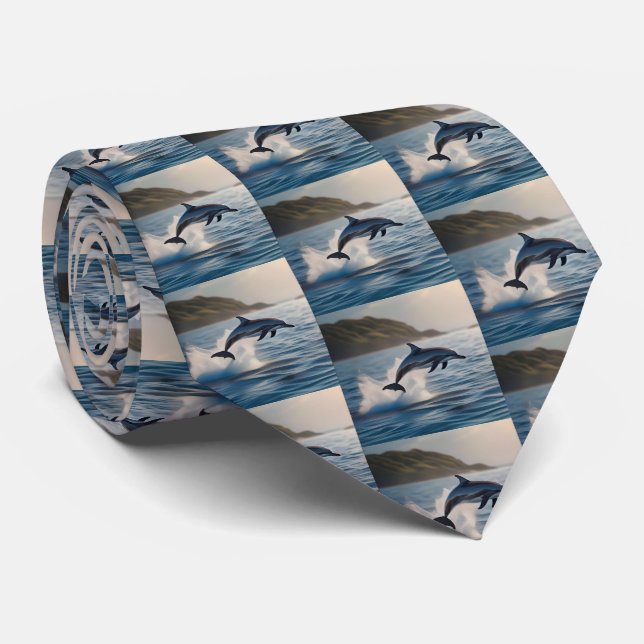 Spridning av bläckande Solo-delfin i havet. Slips (Rullad)