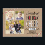 Spridning av fotokort för Cheer Helgdag Julkort<br><div class="desc">Fira säsongen med detta moderna och snyggt helgdag-kort från Berry Berry Sweet. Besök WWW.BERRYBERRYSWEET.COM om du vill ha mer helgdag för snyggt. Anpassadets bakgrund färg.</div>