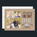 Spridning av fotokort för Cheer Helgdag Julkort<br><div class="desc">Fira säsongen med detta moderna och snyggt helgdag-kort från Berry Berry Sweet. Besök WWW.BERRYBERRYSWEET.COM om du vill ha mer helgdag för snyggt. Anpassadets bakgrund färg.</div>
