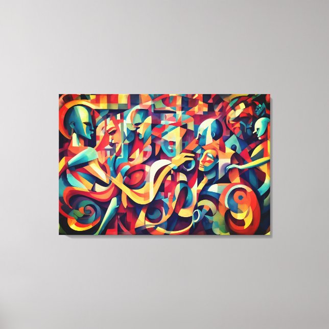 Spridning av musik och scenkonst canvastryck (Framsida)