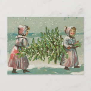 Spridning av Vintage jul Träd Helg Vykort