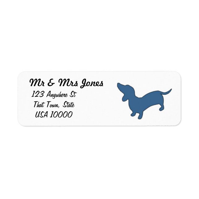 Spridningsetiketter för Dachshund Returadress Etikett (Framsidan)