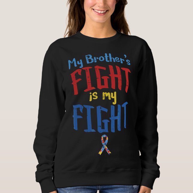 Spridningsmedvetande Ribbon Mina bröder Fight Boys T Shirt (Framsida)