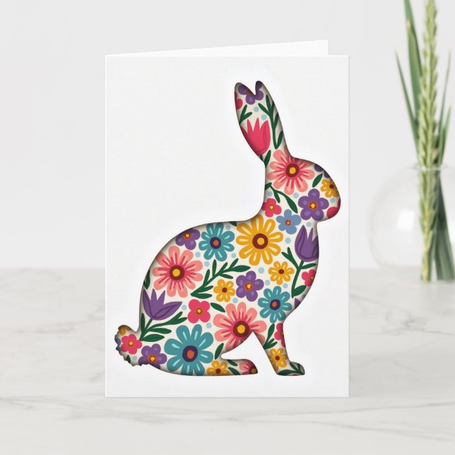 Spring Animal Flower Garden Card Kort (Framsida)