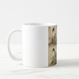 "Spring at Dawn" Japanese Cat in Kimono Art Kaffemugg