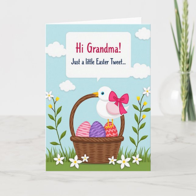 Spring Avian Basket Egg Card Kort (Framsida)