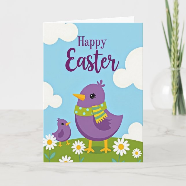 Spring Birds Easter Wish Card Kort (Framsida)