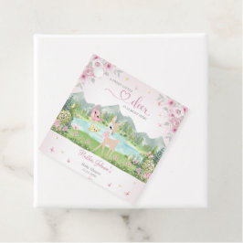 Spring Bloom and Butterflies Deer Baby Shower Gåvor Etiketter