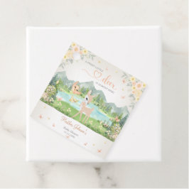 Spring Bloom and Butterflies Deer Baby Shower Gåvor Etiketter