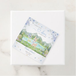 Spring Bloom and Butterflies Deer Baby Shower Gåvor Etiketter