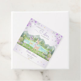Spring Bloom and Butterflies Deer Baby Shower Gåvor Etiketter