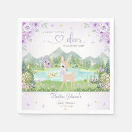 Spring Bloom and Butterflies Deer Baby Shower Pappersservett