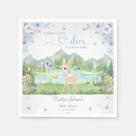 Spring Bloom and Butterflies Deer Baby Shower Pappersservett