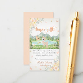 Spring Bloom and Butterflies Deer Baby Shower Tilläggskort