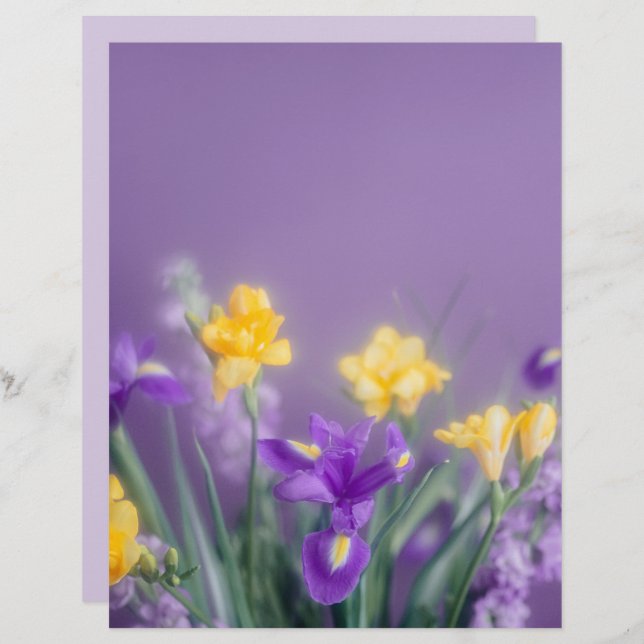 Spring blooms scrapbook paper (Fram/baksida)