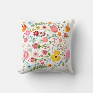 Spring Blossom Floral Throw Pillow Kudde