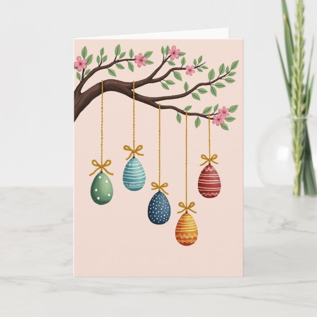 Spring Blossom Hanging Ornaments Card Kort (Framsida)
