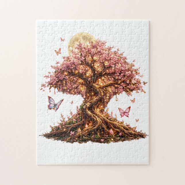 Spring Blossom Moon Tree Puzzle Pussel (Vertikal)
