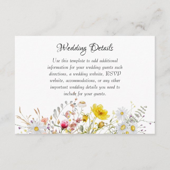 Spring Blossom Wedding Enclosure Cards Tilläggskort (Framsida)