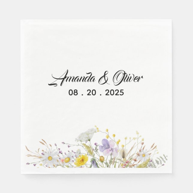 Spring Blossom Wedding Napkins Pappersservett (Framsidan)