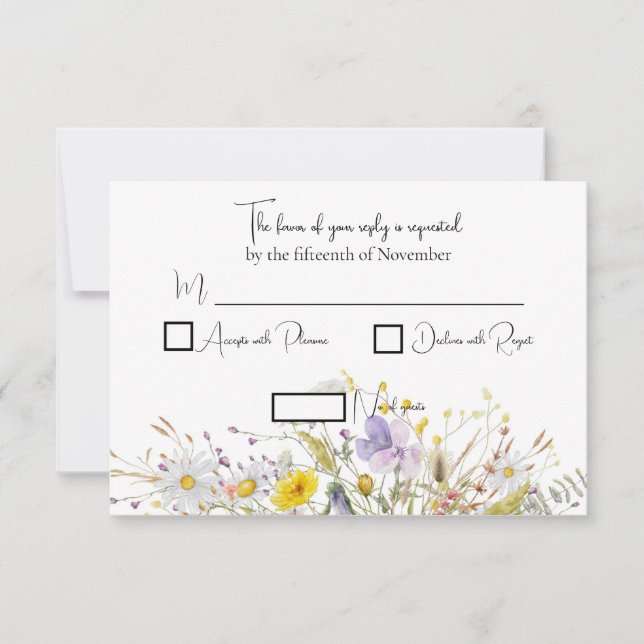 Spring Blossom Wedding Response Cards OSA Kort (Framsida)