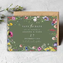 Spring Boho Chic Colorful Wildflower Wedding  Inbjudningar