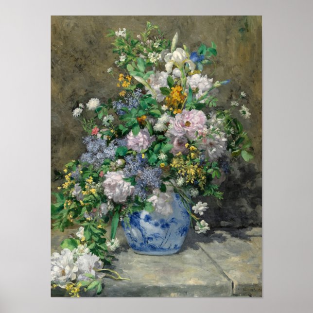 Spring Bouquet, 1866 by Pierre-Auguste Renoir Poster (Framsidan)