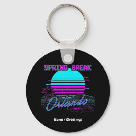 Spring Break 2026 Orlando After Dark Retro Synth Nyckelring