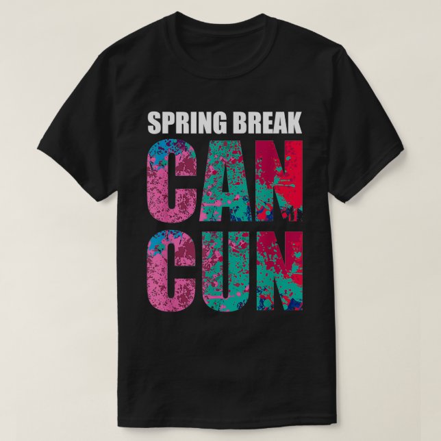 Spring Break Cancun Beach Wear Souvenir  T Shirt (Design framsida)