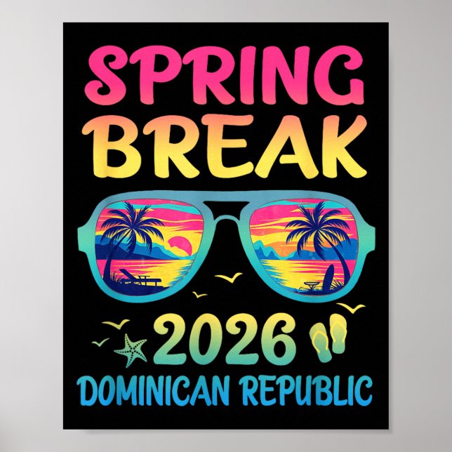 Spring Break Dominican Republic 2026 Vacation Trip Poster (Framsidan)