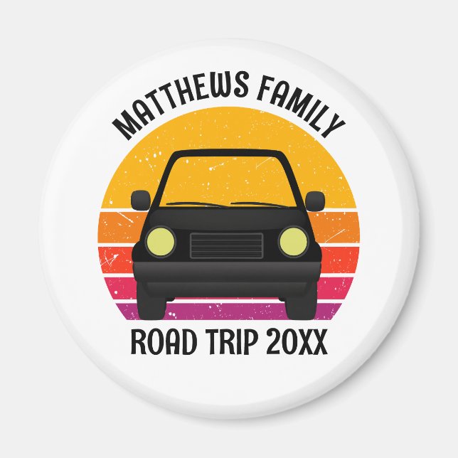 Spring Break Road Trip Sunset Customized Magnet (Framsidan)